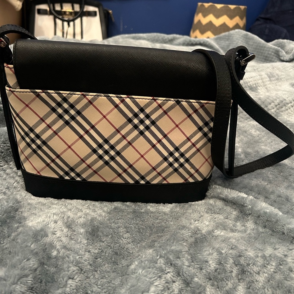 Burberry Black and Cream Check Crossbody Bag - Picture 10 of 15